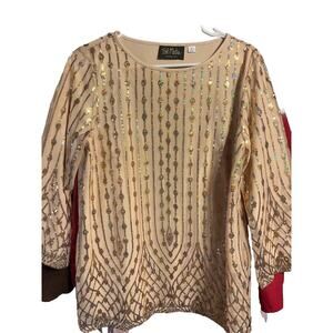 Bob Mackie Gold Sequin Wearable Art Women’s 8 Evening Wear Lined Classy